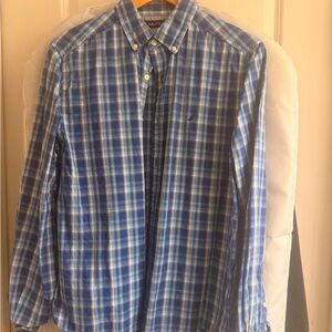 Nautica Blue Checkered Men's Shirt